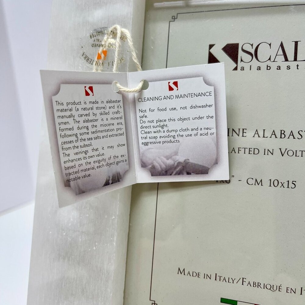 Scali Alabastro 4x6 Genuine Alabaster Frame Bow Accent Italian Handcrafted NWOB - Picture 9 of 9